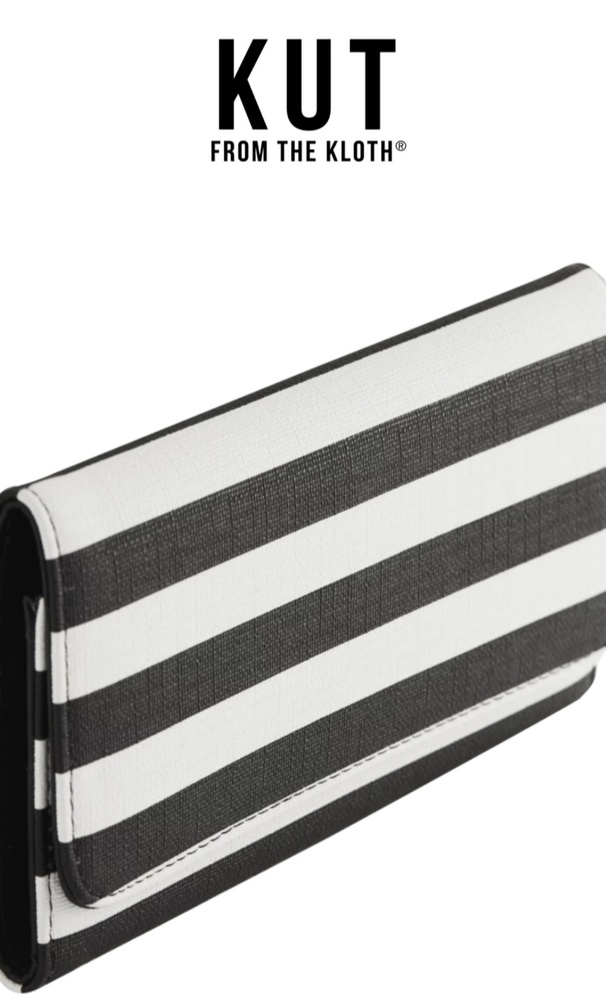 Kut From the Kloth slim striped wallet black white
